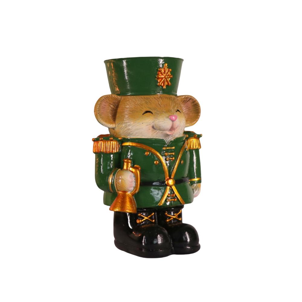 Creative Christmas Decor Candlestick Bear Nutcracker Guards Figurines Candle Holder Cute Animal Statue Home Desktop Ornaments