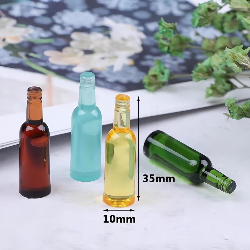 Scale Miniature Beer Set of 4 Mini Doll Model Dollhouse DIY Dollhouse Dollhouse Display Props 1/12 Bottles, 8, Colors, Plastic, Accessories, Building,