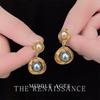Medieval Style Literary Retro Elegant Earrings French Court Style Antique Geometric Classic Pearl Stud Earrings