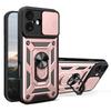 For iPhone 17 Case with Slide Camera Lid PC+TPU Kickstand Phone Cover