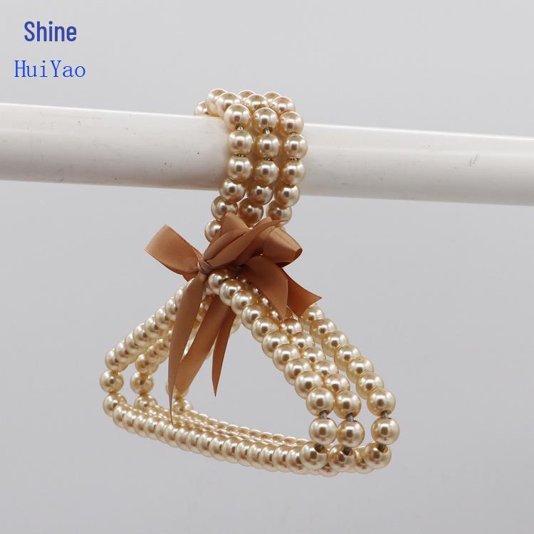 20cm Fashion Pearl Hanger with Bow - Pet, Dog, and Children's Plastic Hanger