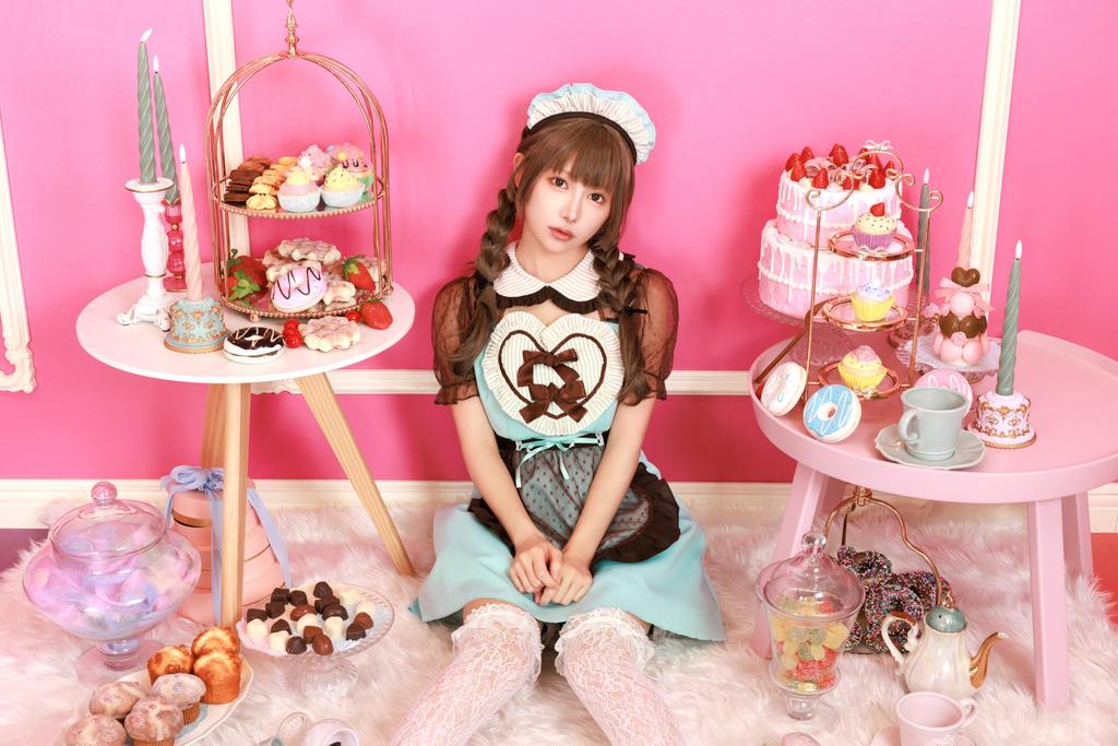 Clearstone Halloween Chocolate Mint Heart Maid Cosplay Green Costume,