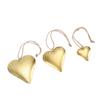 3Pcs Heart Shaped Decorative   3D Metal Brass Vintage Hanging Ornament Valentine Day Decoration Wall Art with Rope for Home Indoor Outdoor