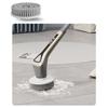 Wireless handheld multi-functional electric cleaning brush with long handle, retractable and waterproof, for cleaning kitchen dishes.