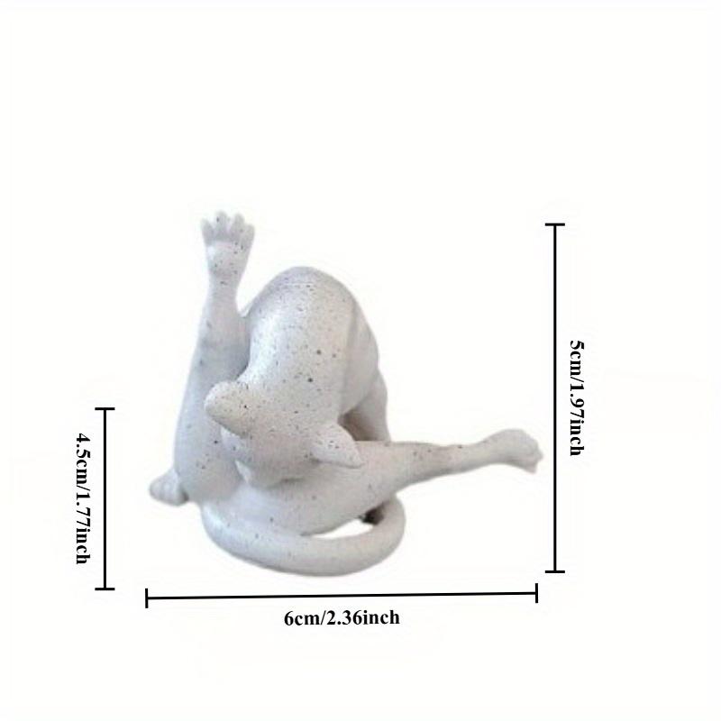 

1pc Charming Resin Cat Licking Fur Statue - Art Deco Style, Multi-Functional Outdoor & Home Decor, Ideal for Garden, Office Desk