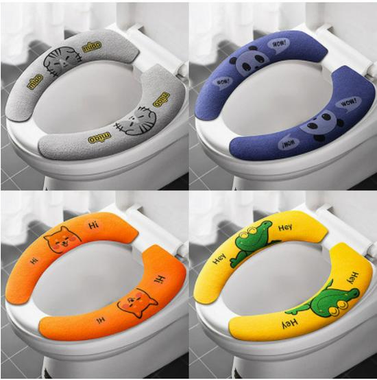 Cartoon Stick-on Washable Toilet Seat Cushion - Universal, Cuttable, Four Seasons Use