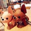 Cute Chubby Leather Keychain French Bulldog Dog Dolls Unique Car Keyring  Gift