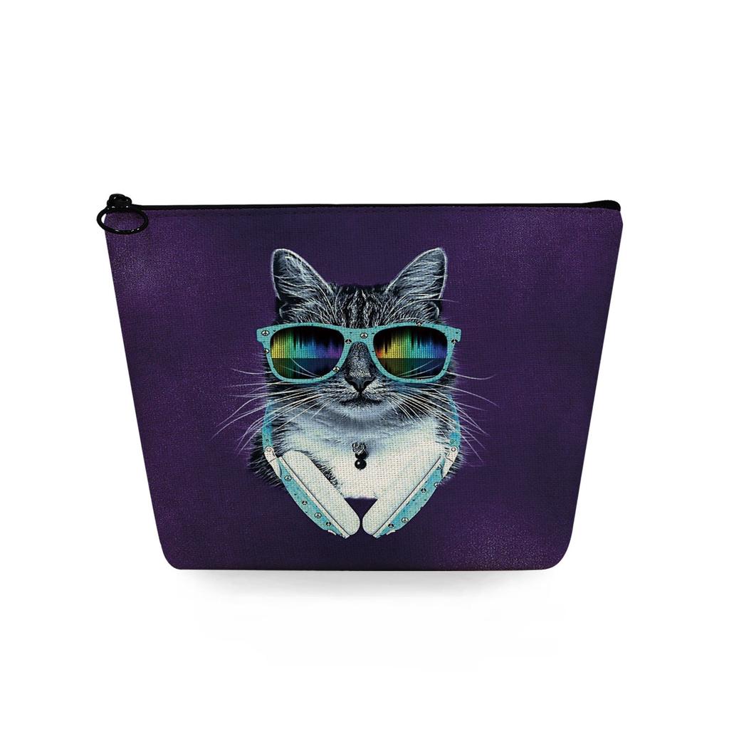 Women Cat Print Cosmetic Bag Toiletries Organize Travel Storage Case 6744