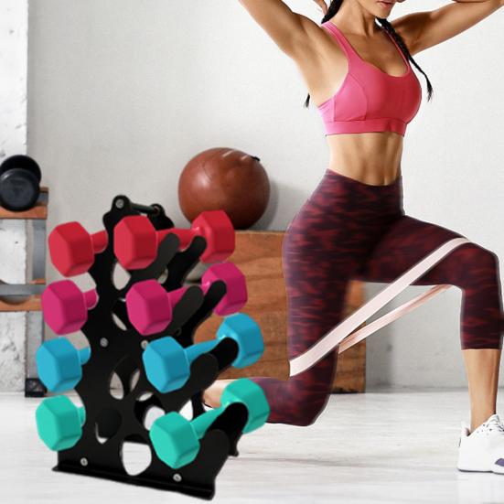 Yousheng 4-Tier Dumbbell Rack Heavy Duty Weight Stand with Handle Space Saving A-Frame Metal Home Gym Workout Dumbbell Holder