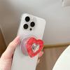 Ice Silk Love Rhinestone Color Mobile Phone Airbag Bracket Magnetic Attraction Suitable For Magsafe Creative Design Women'S Ring