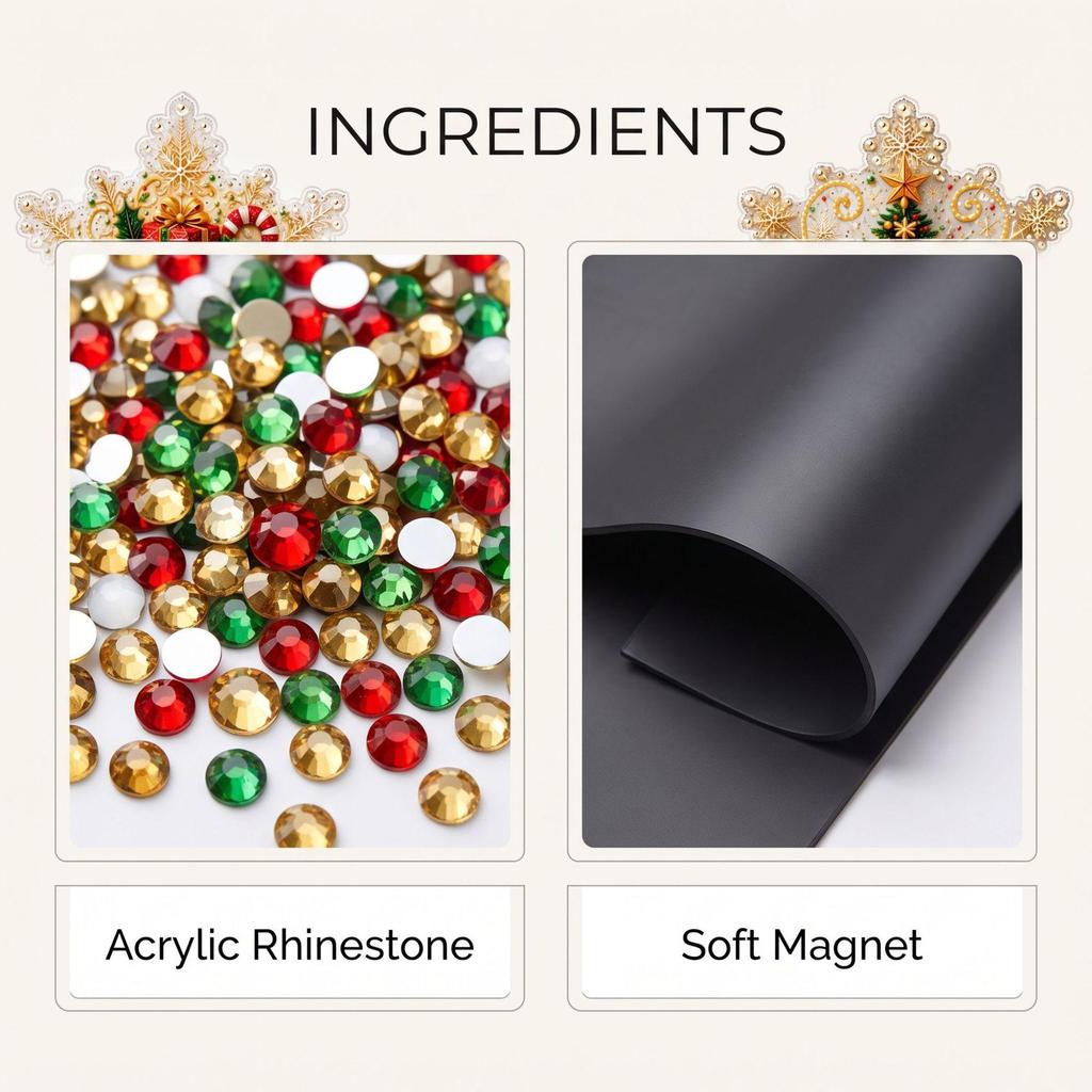 DIY Snowflake Santa Diamond Magnet Set - Festive Refrigerator Decoration