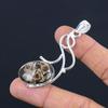 Daughters Day Deal Turritella Agate Stone 925 Silver Bezel Boho Pendant Jewelry