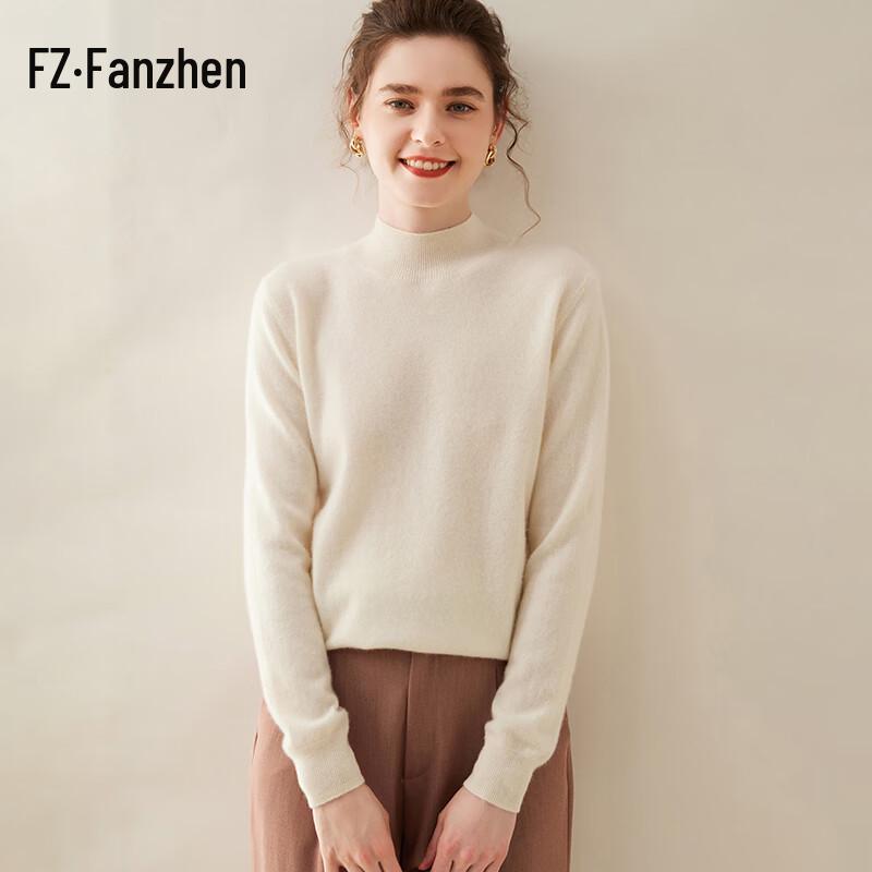 Fanzhen Women's 2024 Fall/Winter Turtleneck Cashmere Blend Sweater