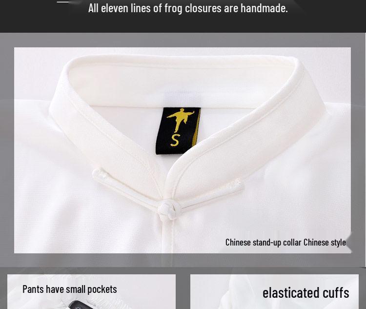 Tai Chi Uniform: Spring/Autumn Practice Suit for Men & Women - Eight Brocades Martial Arts Performance Wear for Middle-aged & Elderly