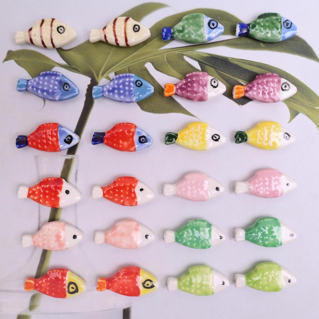 Hobby Hand-Painted Ceramic Fish Beads for DIY Jewelry