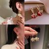 Korean Fashion Butterfly Pearl Hoop Earrings For Women With Electroplated Alloy