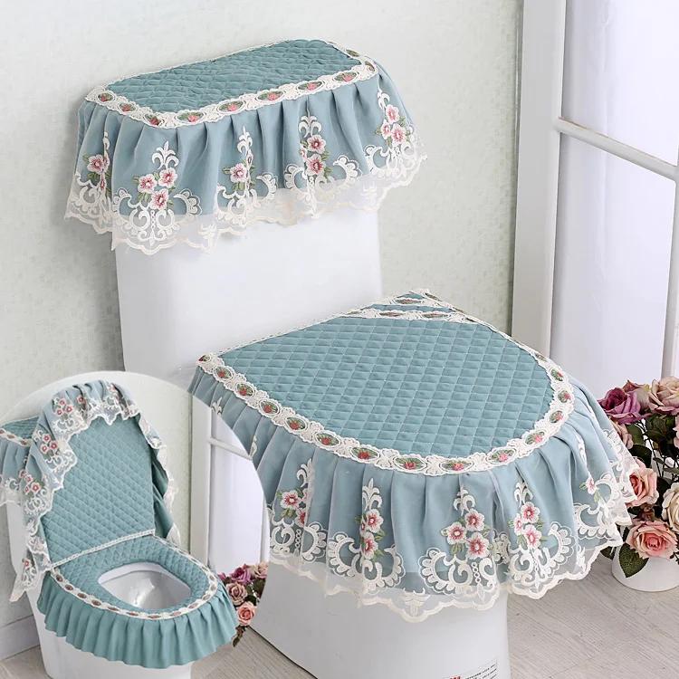 3 buc/set capac pentru scaun de toaletă capac pentru rezervor de apă pentru toaletă huse de praf pernă detașabilă pentru toaletă pânză