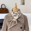 Scarf Women's Winter New Black and White Classic Striped Versatile Lazy Neck Protection Decorative Temperament Scarf Scarf