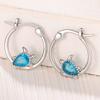Xiaomi Huitan Turtle Lady Hoop Earrings with Shiny Blue CZ Silver Color Accessories for Party Engagement Versatile Daily Trendy Jewelry