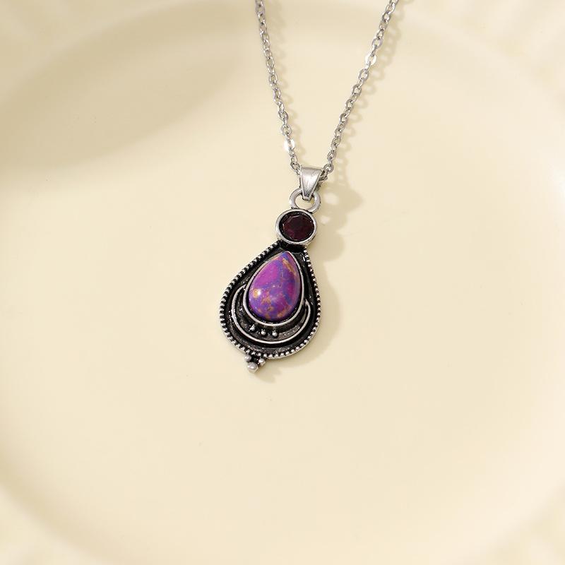 

Горячая Распродажа Винтажные Фиолетовые Бирюзовые Серьги Модные Богемные Серьги Набор Ожерелья