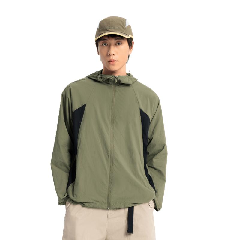 Li Ning Super Light Waterproof Sun Protection Clothing Trench Coat Men's Tea Green AFDV371-5
