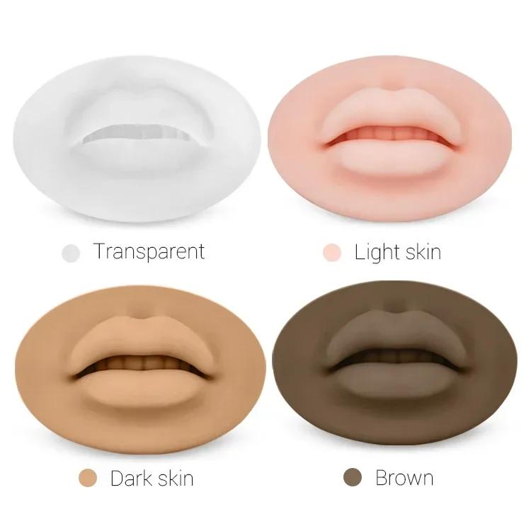 Soft Silicone Permanent Makeup Lip Blush Tattoo Training Skin Microblading Reusable 3D Practice Lips Mold For Makeup Artists