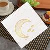 25 stycken dubbellagrade Ramadanfestservetter med måntryck Islamisk bordservis Papper Eid-firanden