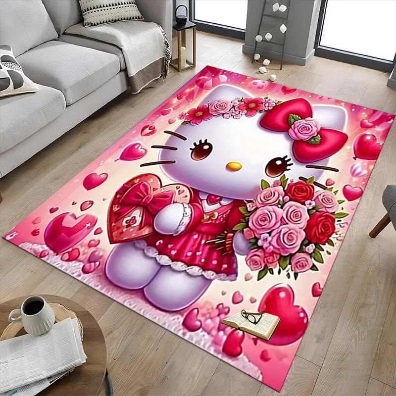 1pc Hello Kitty, Flowers Carpet Office Rug Outdoor Mat Home Decor Area Carpet Festival Gift Office desk chair carpet