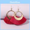 Artistic Ethnic Long Tassel Earrings Alloy Pendant Women Jewelry Travel For
