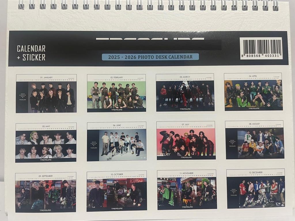 KPOP Idol Merchandise 2025-2026 2-Year Desk Calendar (Treasure_2)