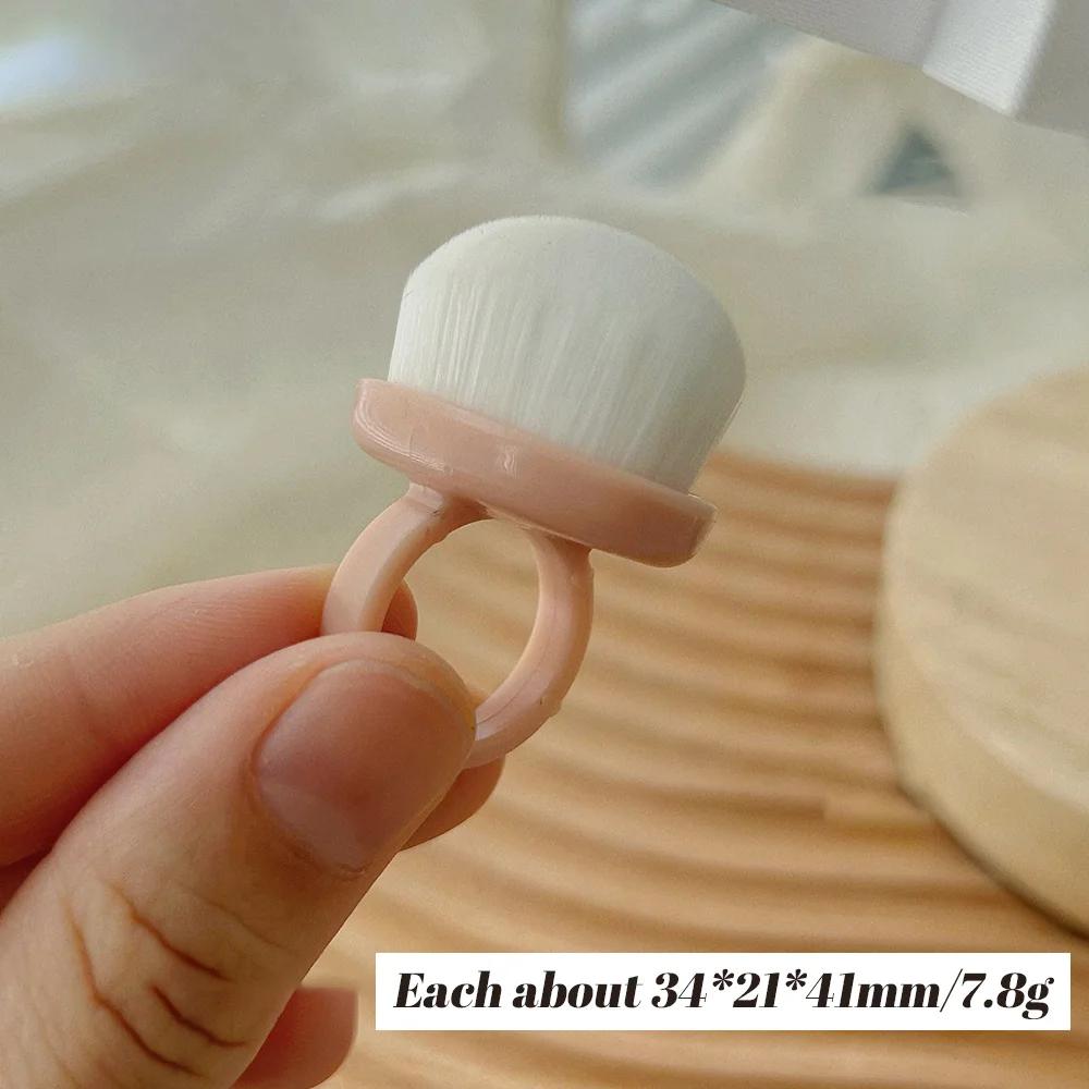 Dust Ring Brush Nail Art Front and Back Edge Portable Dust Cleaning Sweep Dust Finger Button Fine Soft Brush Tool
