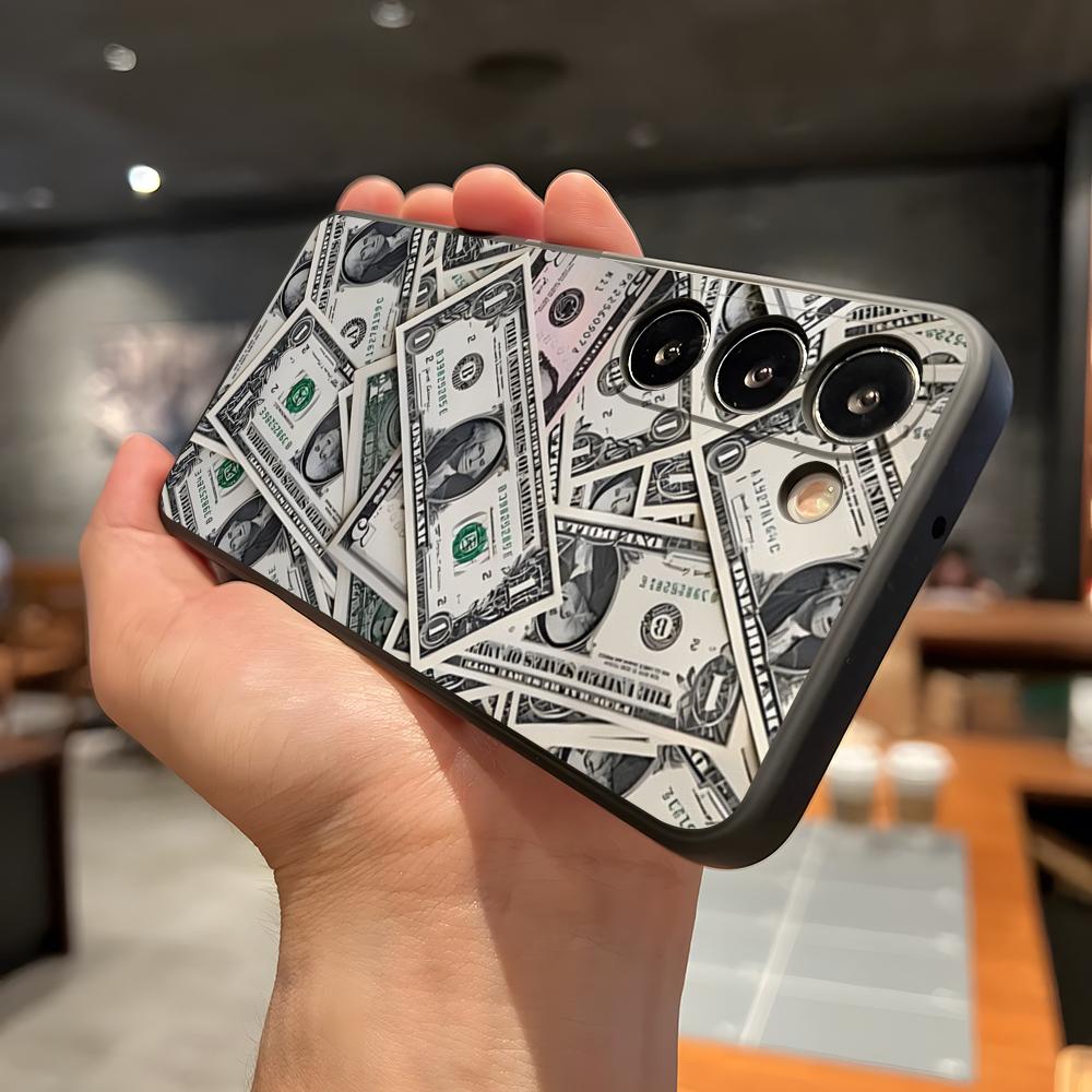 Luxury D-dollar US-S Phone Case For Samsung A56 A36 A26 A16 A15 A25 A35 A55 A14 A34 A24 A54 Black Soft Shell
