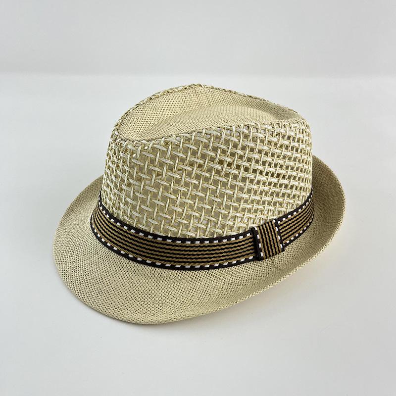 Kinder-Fedora für Frühling & Sommer: Strohhut für Jungen & Mädchen, Sonnenschutz, Reise- & Strandbekleidung, Britischer Stil.