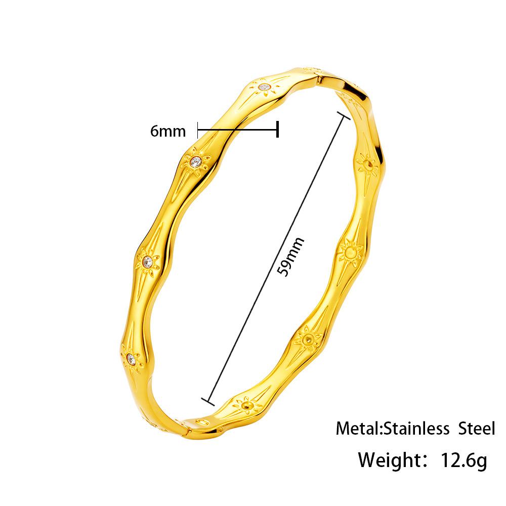 Open Bracelet Gold Bean Dot Electroplating 18K Real Gold Does Not Fade, Bamboo Bracelet Jewelry