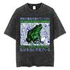 Vintage Washed The Harbinger of Awkward Situations T-shirts Weirdcore Japanese Funny Graphic T Shirt Men's Harajuku T-sh816
