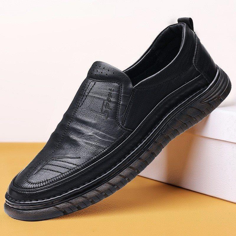 Men's Shoes Spring and Autumn Men's Casual Leather Shoes Men's Soft Soled Middle-aged Father Shoes