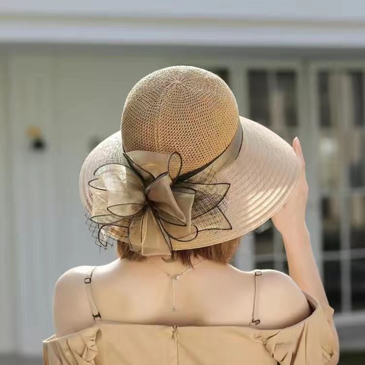 

Шляпа рыбака женская, летняя японская, универсальная, солнцезащитная, из органзы, для весны и осени M（56-58cm）