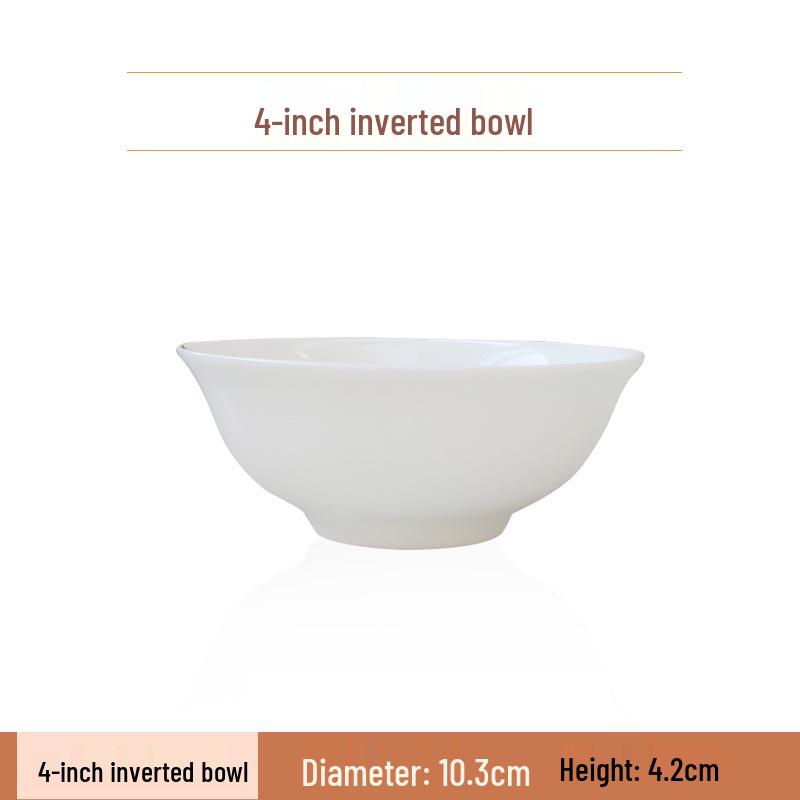 Creative White Japanese High-Footed Tangshan Bone China Rice Noodle Bowl