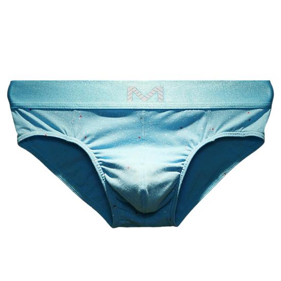 Men Briefs Letter M Stretchy Loose Low Waist Starry Sky Print Patchwork