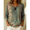 Women's Long-Sleeve T-Shirt Autumn 2026 Elegant Comfortable Crew Neck 3D Sunflower Floral Print Vintage Casual Street-Style Top