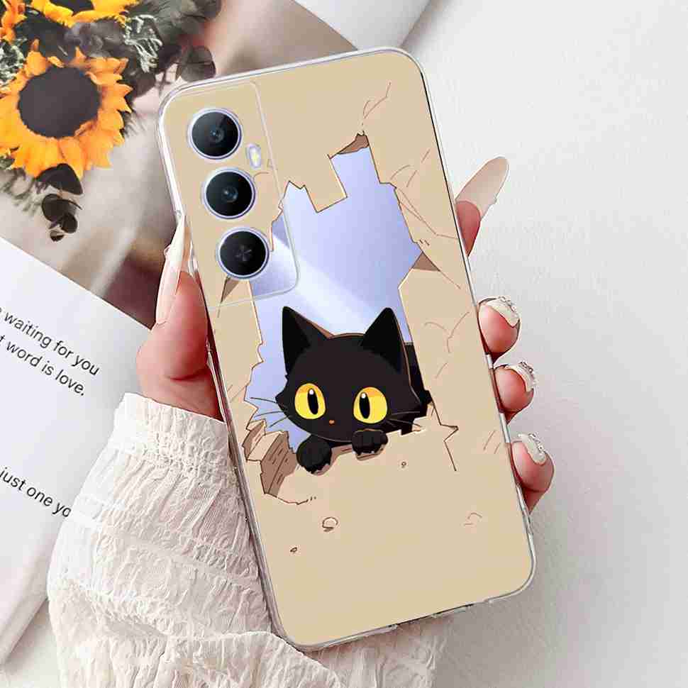 For Realme C65 Case Cute Cartoon Butterfly Cover Soft Silicone Phone Case Fundas For Realme C 65 C65 RealmeC65 4G Bumper