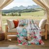 Garden Party With Flowers And Butterflies Flannel Outdoor Blanket Gift Blanket Comfortable And Soft Lightweight And Portable Suitable For All Seasons