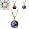Starry Galaxy Pendant Necklace With Glowinthedark Doublesided Glass For Men And Women