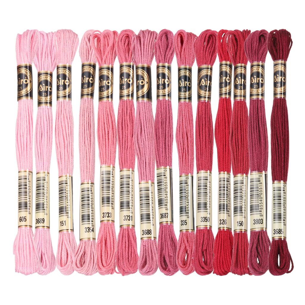14 Skeins Embroidery Floss Cross Stitch Thread Polyester Embroidery Threads Bracelets String for Cross-Stitch Hand Embroidery