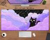 Cute Black Cats Mouse Pad Cartoon Art Design Gaming Accessories Purple Clouds Mouse Mat Gamer HD Printing Computer Desk Mousepad