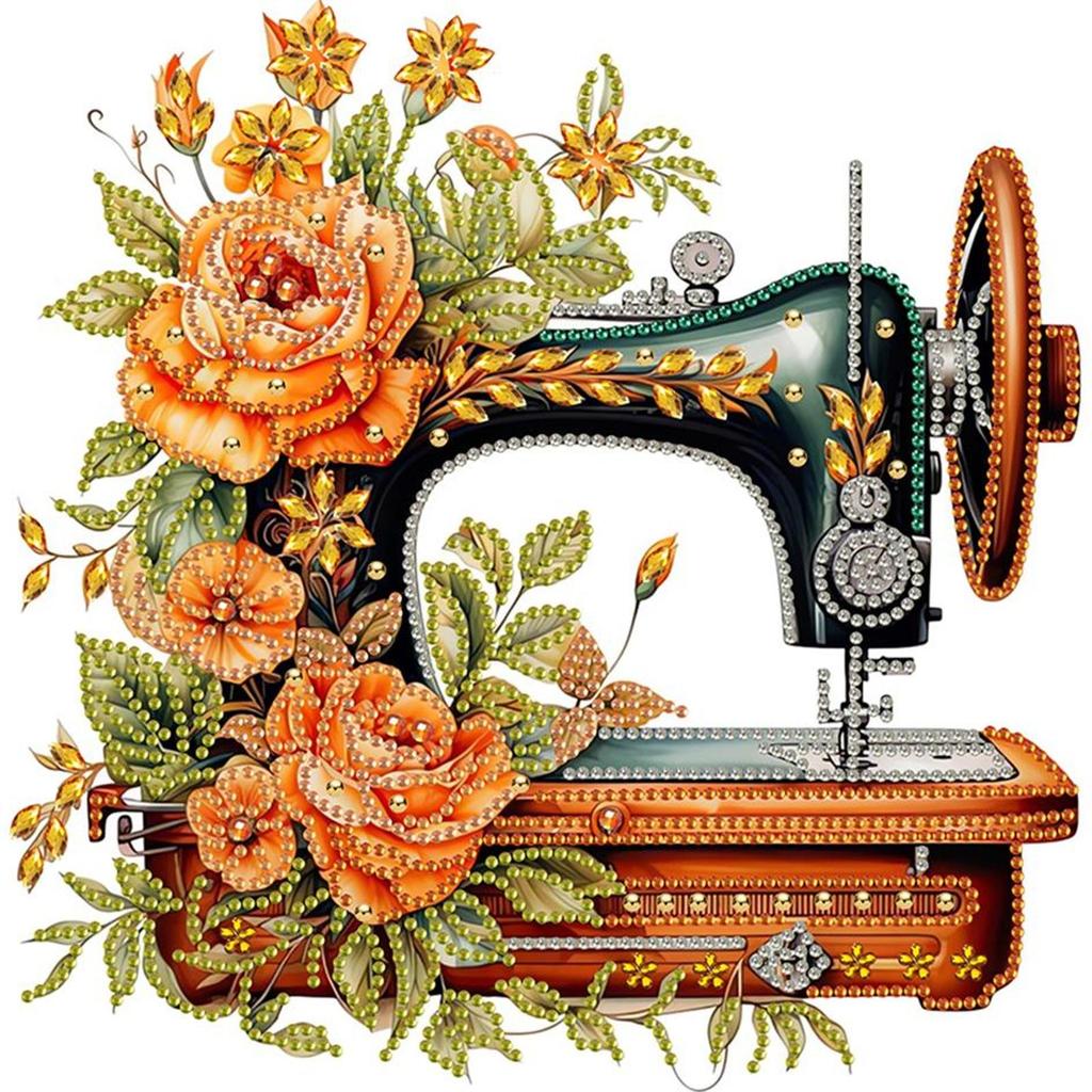 Sewing Machine Partial DIY 5D Special Shaped Drill Diamond Art Kits for Adults/Beginners Gift Idea Home Wall Decor 30x30cm