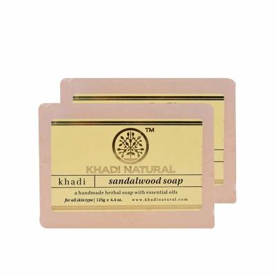 KHADI NATURAL Soap Combo Sandalwood Natural Soap 125 G (Pack of 2)