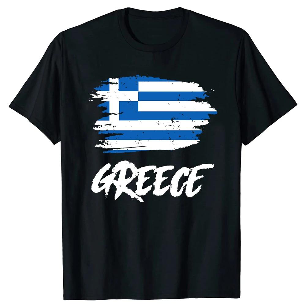Funny Greece Flag Greek T Shirts Summer Graphic Cotton Streetwear Short Sleeve Birthday Gifts T-shirt Mens Clothing