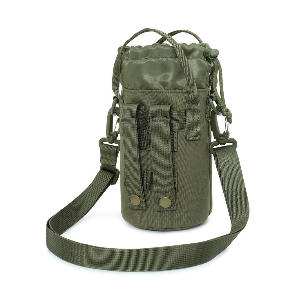 Portable Insulated Water Bottle Holder With Adjustable Strap And Mesh Side Pocket For Outdoor Hiking Camping Travel