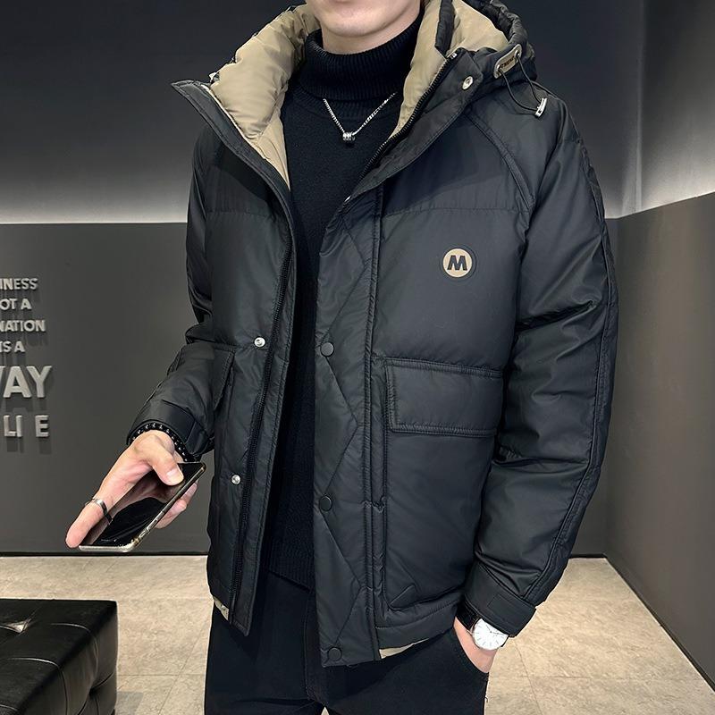 Tooling retro warm high-quality down jacket can be opened twice thickened trendy brand hooded jacket men